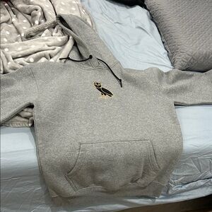 OVO Gray Hoodie with Black and Gold Logo